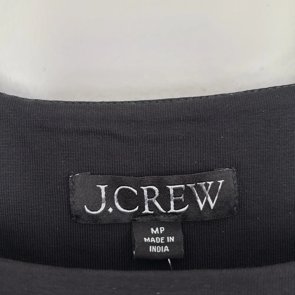 NWT J. Crew Black Petite sleeveless drop-waist fit flare a line mixy midi dress